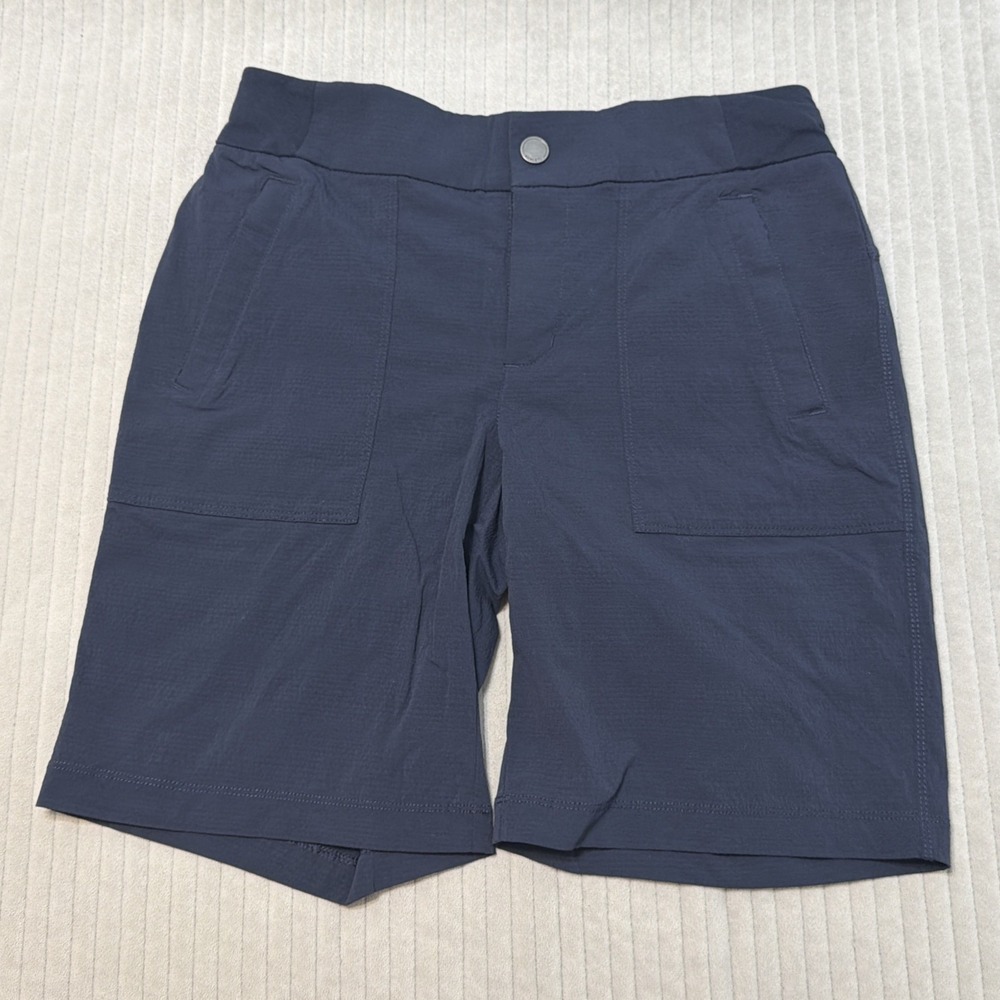 Athleta Shorts Womens 2 Blue Stretch Hiking Athletic Pockets Elastic Waist
